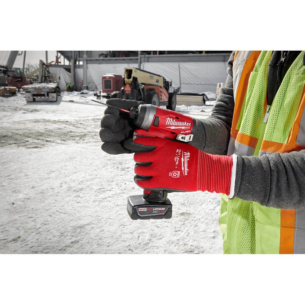 Milwaukee Large Red Latex Level 1 Cut-Resistant Insulated Winter Dipped Work Gloves (12-Pack)