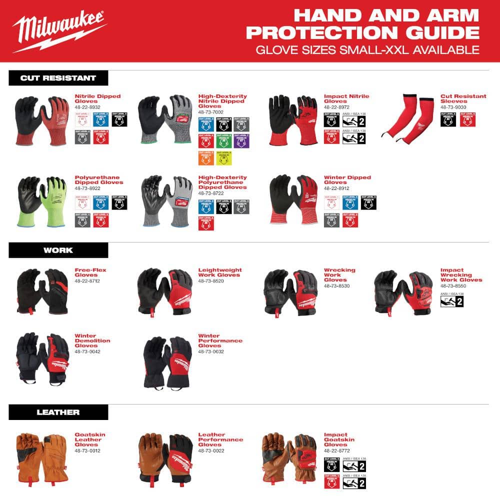 Milwaukee Large Red Latex Level 1 Cut-Resistant Insulated Winter Dipped Work Gloves (12-Pack)