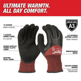 Milwaukee Medium Red Latex A3 Cut-Resistant Insulated Winter Dipped Work Gloves (12-Pack)