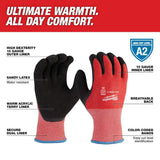 Milwaukee 2X-Large Red Latex Level 2 Cut Resistant Insulated Winter Dipped Work Gloves (2-Pack)