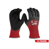 Milwaukee Large Red Latex Level 4 Cut-Resistant Insulated Winter Dipped Work Gloves (2-Pack)
