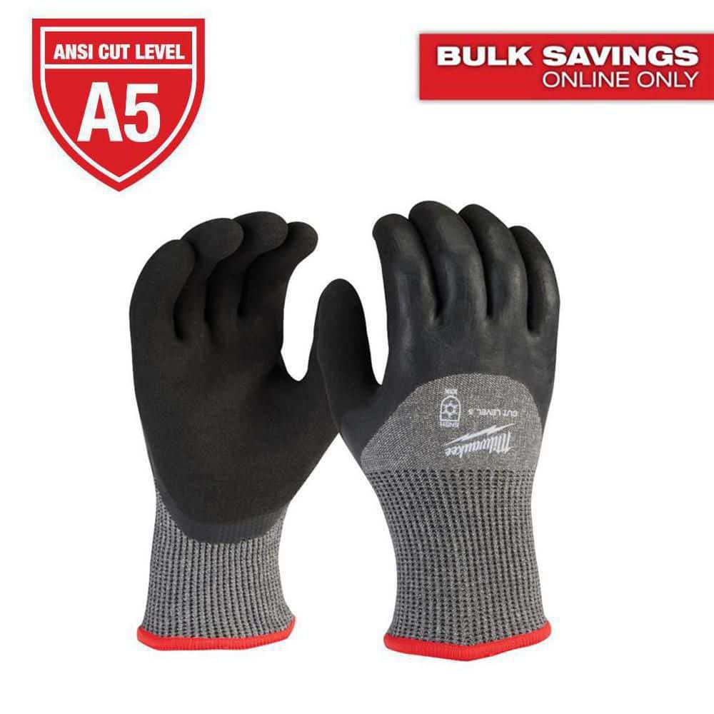 Milwaukee Medium Gray Latex Level 5 Cut-Resistant Insulated Winter Dipped Work Gloves (2-Pack)