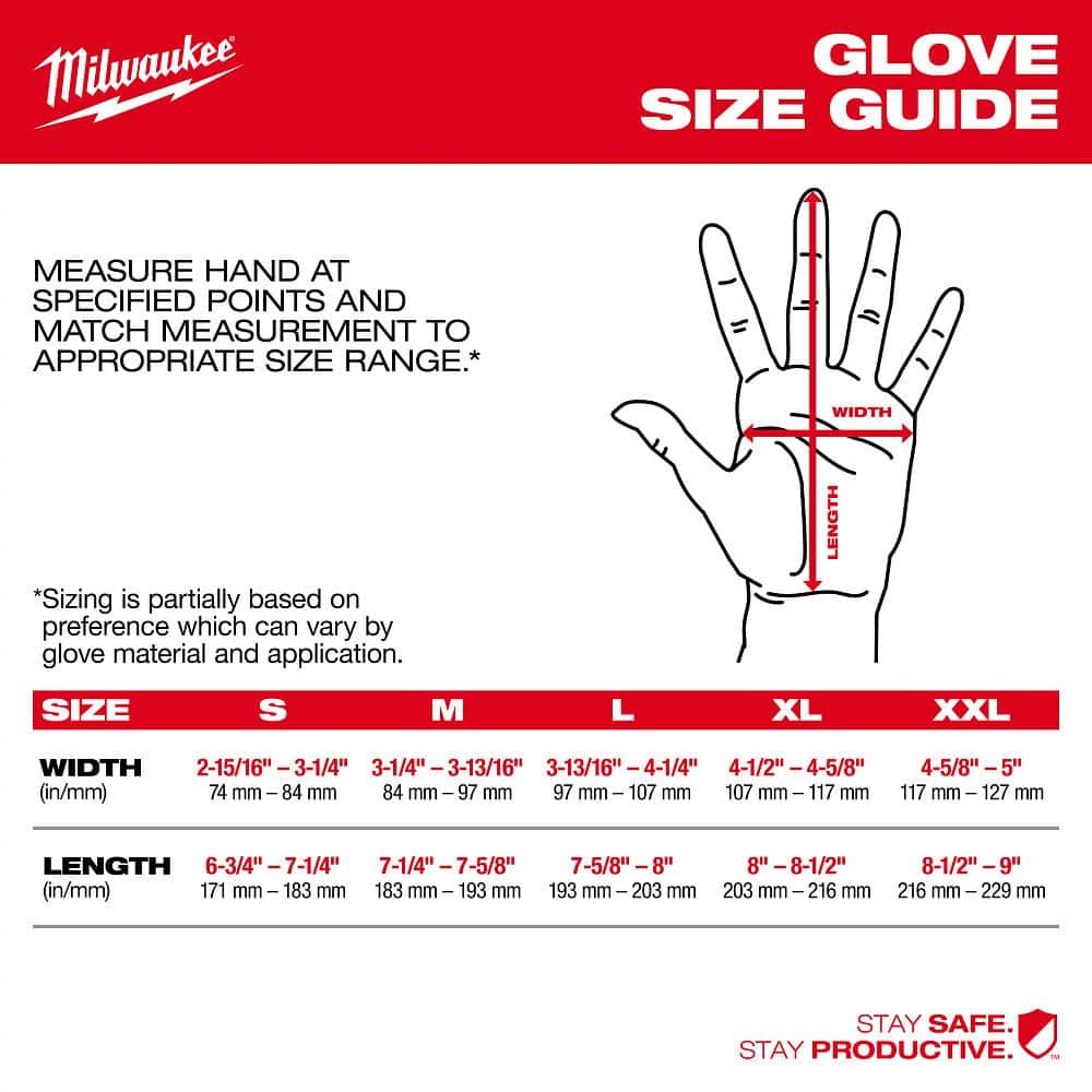 Milwaukee 2X-Large Red Lightweight Work Glove with Flexible Cuff