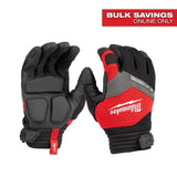 Milwaukee Large Anti‑Vibration Work Glove, Synthetic Leather, SMARTSWIPE, Black/Red