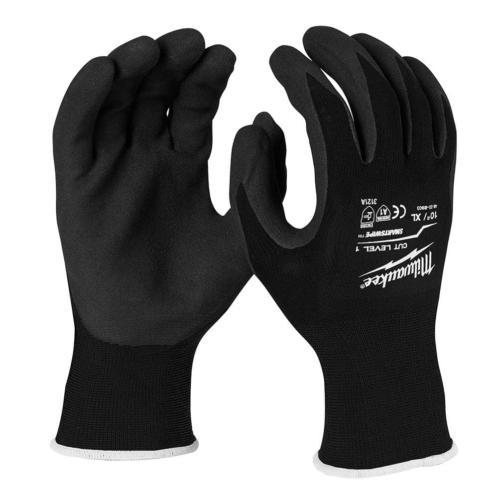 Milwaukee Medium Black Nitrile Level 1 Cut Resistant Dipped Work Gloves (3-Pack)