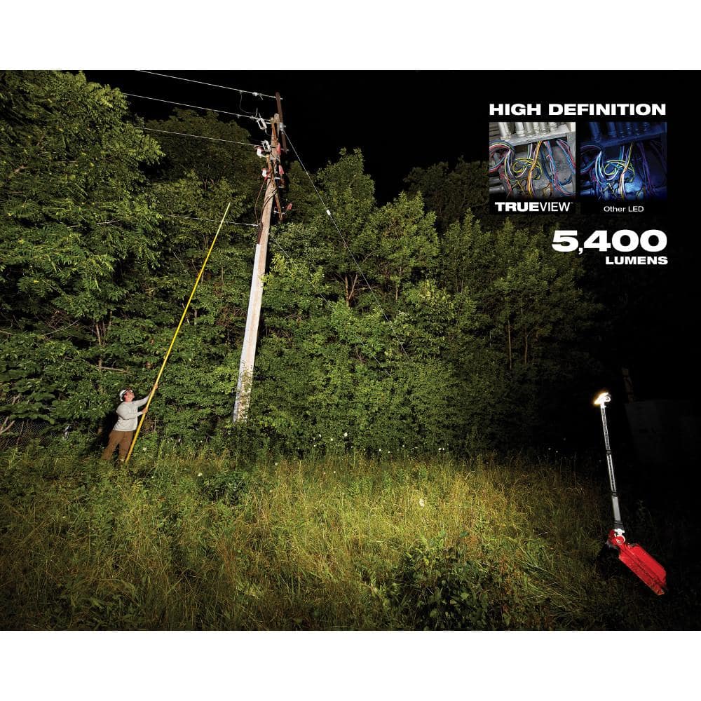 Milwaukee M18 ONE-KEY 18-Volt Lithium-Ion Cordless ROCKET Dual Pack Tower Work Light, 5'5" Max Height, 5400 Lumens (Tool-Only)
