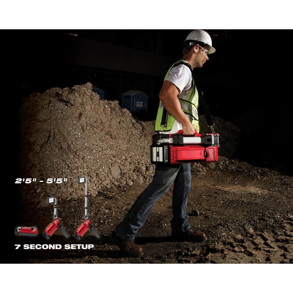 Milwaukee M18 ONE-KEY 18-Volt Lithium-Ion Cordless ROCKET Dual Pack Tower Work Light, 5'5" Max Height, 5400 Lumens (Tool-Only)