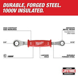 Milwaukee Lineman's High Leverage Ratcheting Wrench with Smooth Face & 2-in-1 Insulated Ratcheting Box Wrench (2-Piece)
