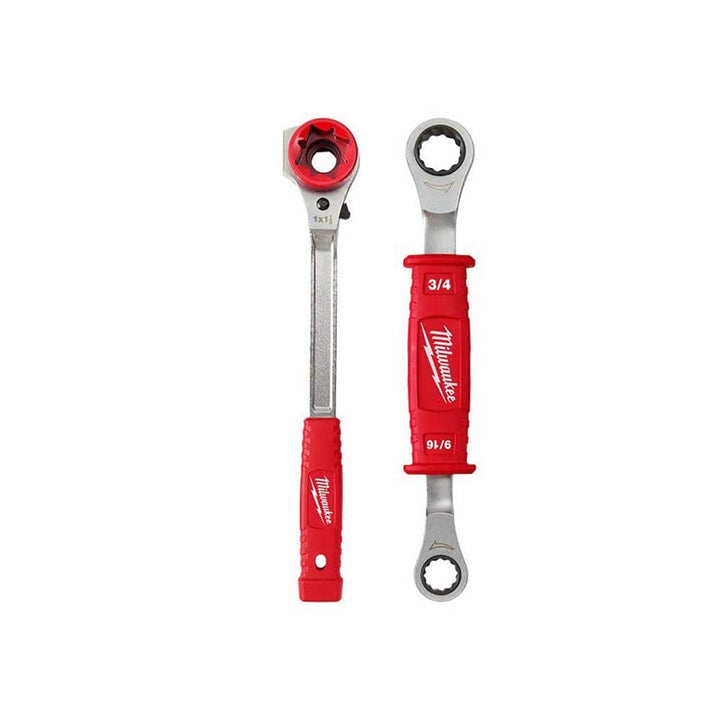 Milwaukee Lineman's High-Leverage 3/4 in. Ratcheting Wrench with Milled Face + 2-in-1 Insulated Ratcheting Box Wrench (Set)