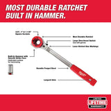 Milwaukee Lineman's High Leverage Ratcheting Wrench with Smooth Face & 2-in-1 Insulated Ratcheting Box Wrench (2-Piece)