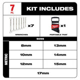 Milwaukee SAE and Metric Combination Wrench Mechanics Tool Set (14-Piece)