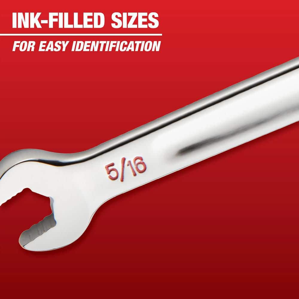 Milwaukee Combination SAE Wrench Mechanics Tool Set (7-Piece) – MAX BITE, I‑Beam Handles