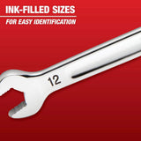 Milwaukee Combination Metric Wrench Mechanics Tool Set, Max Bite Open-End (7-Piece) - 48-22-9507