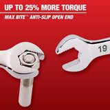 Milwaukee Combination Metric Wrench Mechanics Tool Set, Max Bite Open-End (7-Piece) - 48-22-9507
