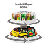 Mind Reader 2-Tier Plastic Snack Carousel Countertop Organizer Lazy Susan 14.25 in. L x 14.25 in. W x 14 in. H, White