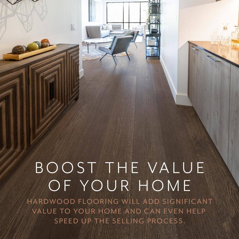 ASPEN FLOORING Mink White Oak 9/16 in. T x 8.66 in. W Tongue and Groove Wire Brushed Engineered Hardwood Flooring (31.25 sqft/case)