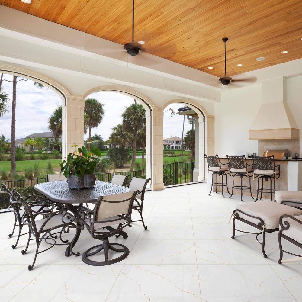 MSI Miraggio Gold 2 cm. x 24 in. x 24 in. Matte Porcelain Marble Look Paver Tile (240 sq. ft./Pallet)