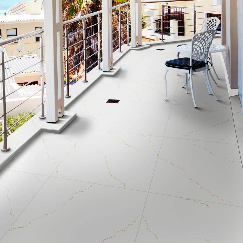MSI Miraggio Gold 2 cm. x 24 in. x 24 in. Matte Porcelain Marble Look Paver Tile (8 Sq. Ft./Case)