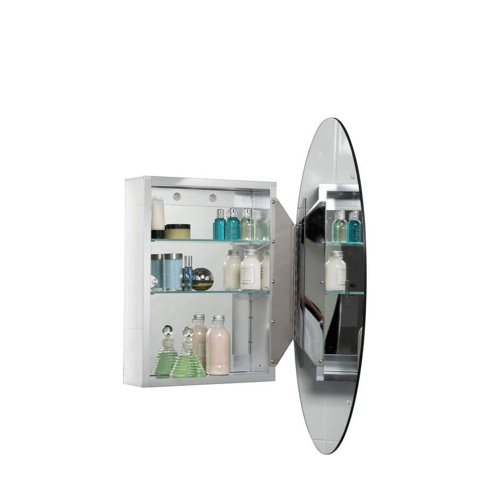 Croydex 21 in. W x 31 in. H Frameless Aluminum Surface-Mount Bathroom Medicine Cabinet with Easy Hang System