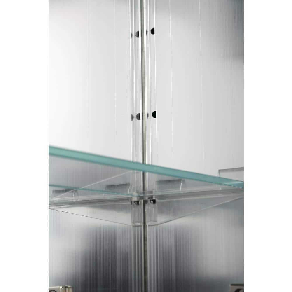 Croydex 21 in. W x 31 in. H Frameless Aluminum Surface-Mount Bathroom Medicine Cabinet with Easy Hang System