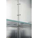Croydex 21 in. W x 31 in. H Frameless Aluminum Surface-Mount Bathroom Medicine Cabinet with Easy Hang System