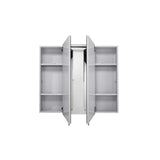 Croydex 36 in. W x 30 in. H x 5-1/4 in. D Frameless Tri-View Surface-Mount Medicine Cabinet with Easy Hang System in White