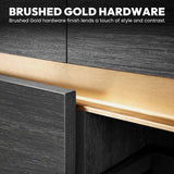Miseno Huesca 60" Free Standing Double Basin Vanity Set with Cabinet and Composite Stone Top – North American Black Oak, No Mirror