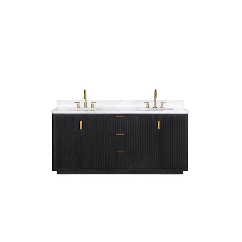 Miseno Cádiz 72" Free Standing Double Basin Vanity Set with Cabinet and Stone Composite Top, 8" Widespread, Soft-Close, Backsplash Included