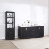 Miseno Cádiz 72" Free Standing Double Basin Vanity Set with Cabinet and Stone Composite Top, 8" Widespread, Soft-Close, Backsplash Included