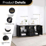 Miseno Cádiz 72" Free Standing Double Basin Vanity Set with Cabinet and Stone Composite Top, 8" Widespread, Soft-Close, Backsplash Included