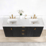 Miseno Cádiz 72" Free Standing Double Basin Vanity Set with Cabinet and Stone Composite Top, 8" Widespread, Soft-Close, Backsplash Included