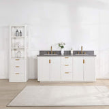 Miseno Cádiz 72" Free Standing Double Basin Vanity Set with Cabinet and Stone Composite Top, 8" Widespread, Soft-Close, Backsplash Included