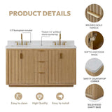 Miseno Cádiz 60" Free Standing Double Basin Vanity Set with Solid Wood Cabinet and Composite Stone Top – Washed Ash Grey