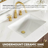 Miseno Oza 84" Free Standing Double Basin Vanity Set with Cabinet and Quartz Vanity Top – Aged Dark Brown Oak