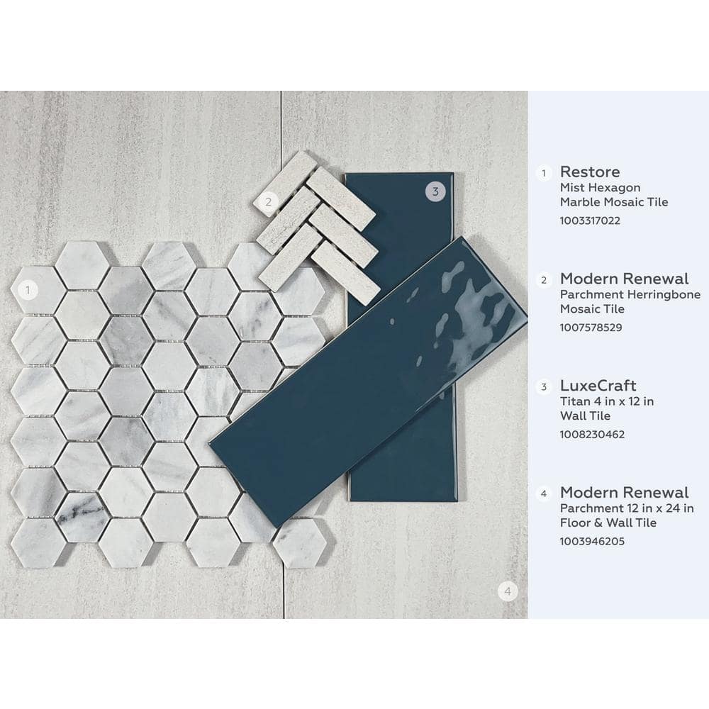 Daltile Restore Coastal Polished 11 in. x 11 in. x 8mm Marble Mosaic Floor and Wall Tile (0.9 sq. ft. per piece)