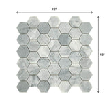 Daltile Restore Mist Honed 12 in. x 12 in. x 8mm Marble Hexagon Mosaic Floor and Wall Tile (0.97 sq. ft. per piece)