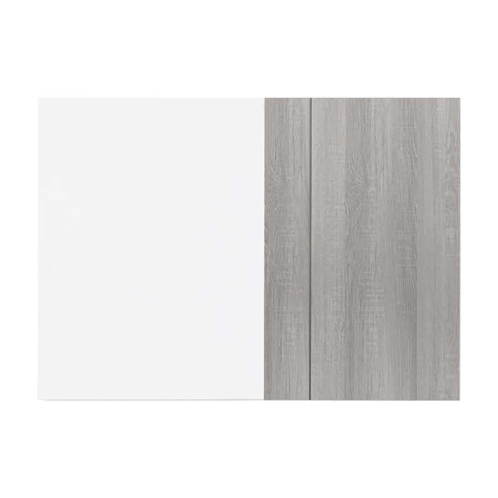 LIFEART CABINETRY Valencia Assembled 27 in. W x 12 in. D x 42 in. H in Misty Gray Plywood Assembled Blind Corner Wall Kitchen Cabinet