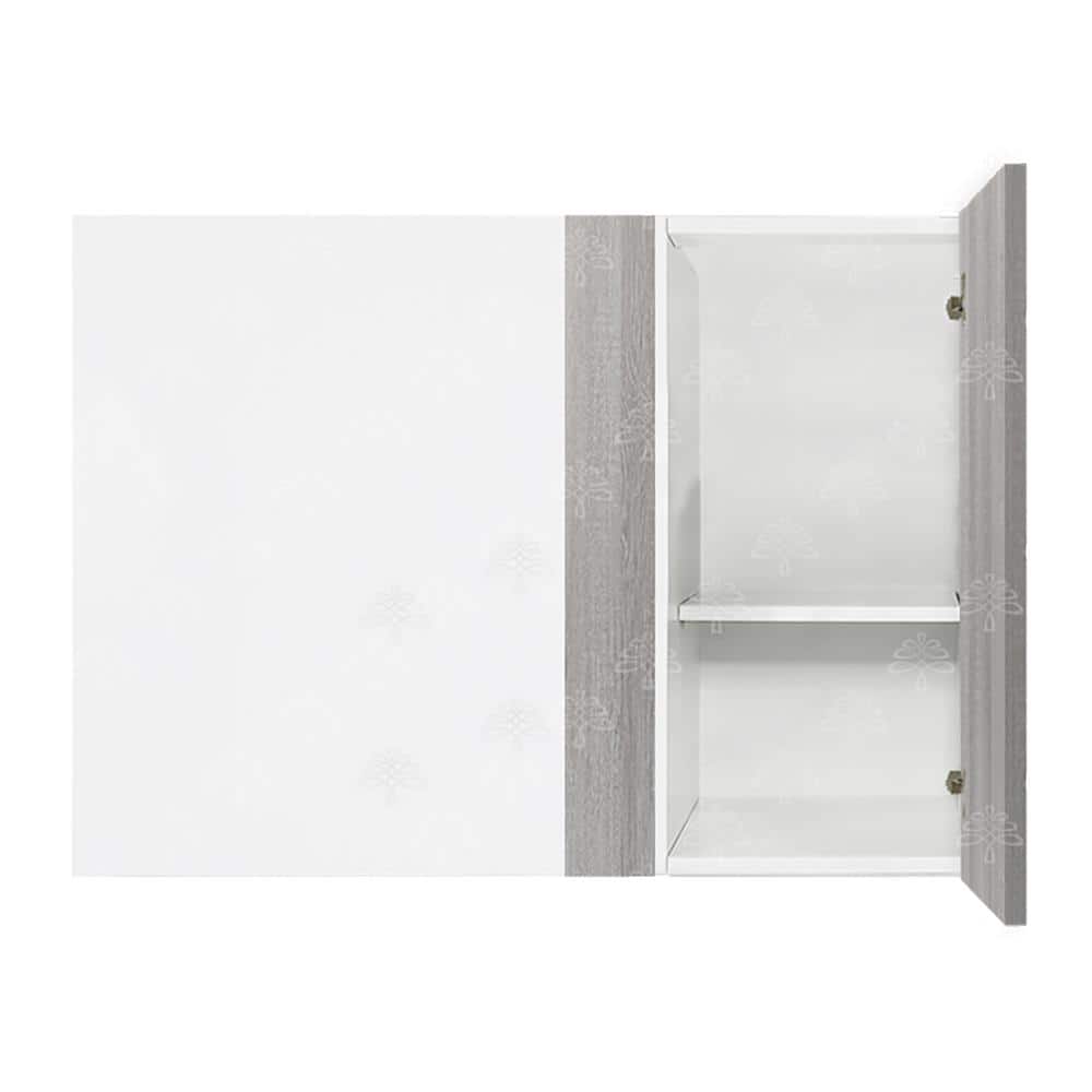 LIFEART CABINETRY Valencia Assembled 27 in. W x 12 in. D x 42 in. H in Misty Gray Plywood Assembled Blind Corner Wall Kitchen Cabinet