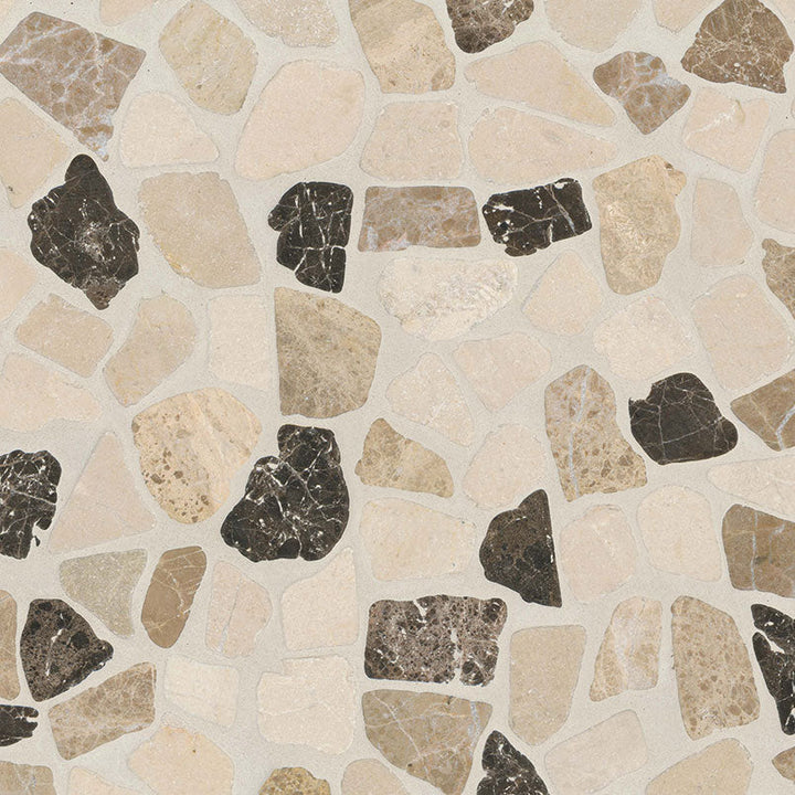 MSI Mix Marble Pebbles 11.42 in. x 11.42 in. x 10mm Textured Marble Mesh-Mounted Mosaic Tile (9.1 sq. ft. / case)