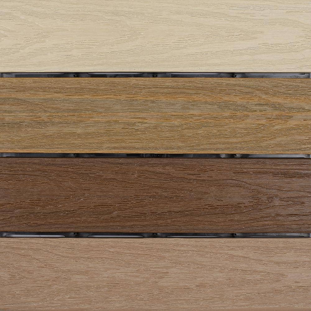 NewTechWood UltraShield Naturale 1 ft. x 1 ft. Quick Deck Outdoor Composite Deck Tile in Mixed Brown (10 sq. ft. per Box)