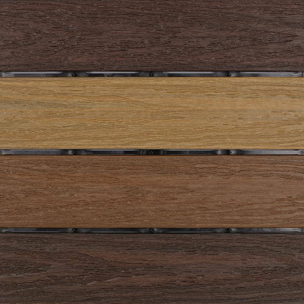 NewTechWood UltraShield Naturale 1 ft. x 1 ft. Quick Deck Outdoor Composite Deck Tile in Mixed Brown (10 sq. ft. per Box)