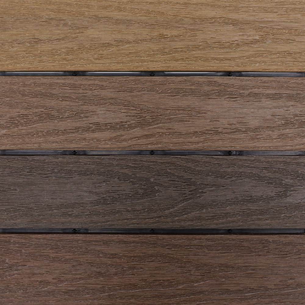 NewTechWood UltraShield Naturale 1 ft. x 1 ft. Quick Deck Outdoor Composite Deck Tile in Mixed Brown (10 sq. ft. per Box)
