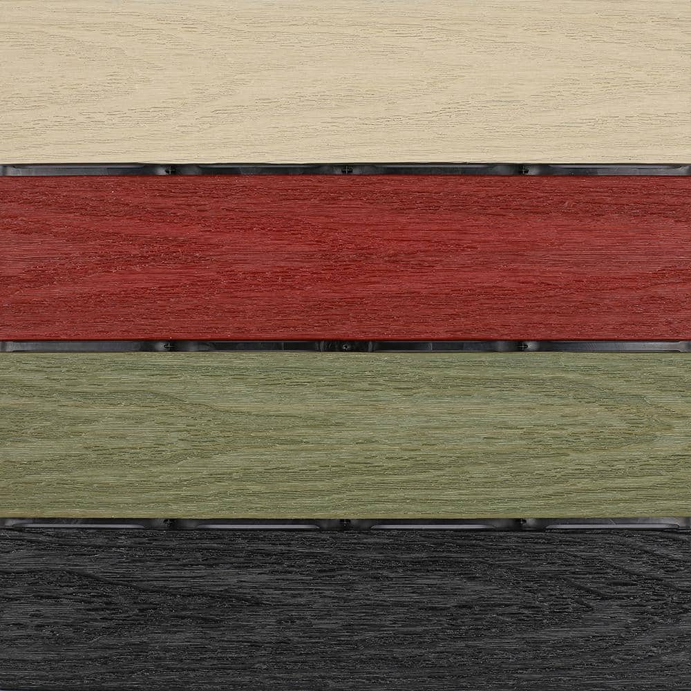 NewTechWood UltraShield Natural 1 ft. x 1 ft. Composite Quick Deck Outdoor Deck Tile in Mixed Rainbow (10 sq. ft. per Box)