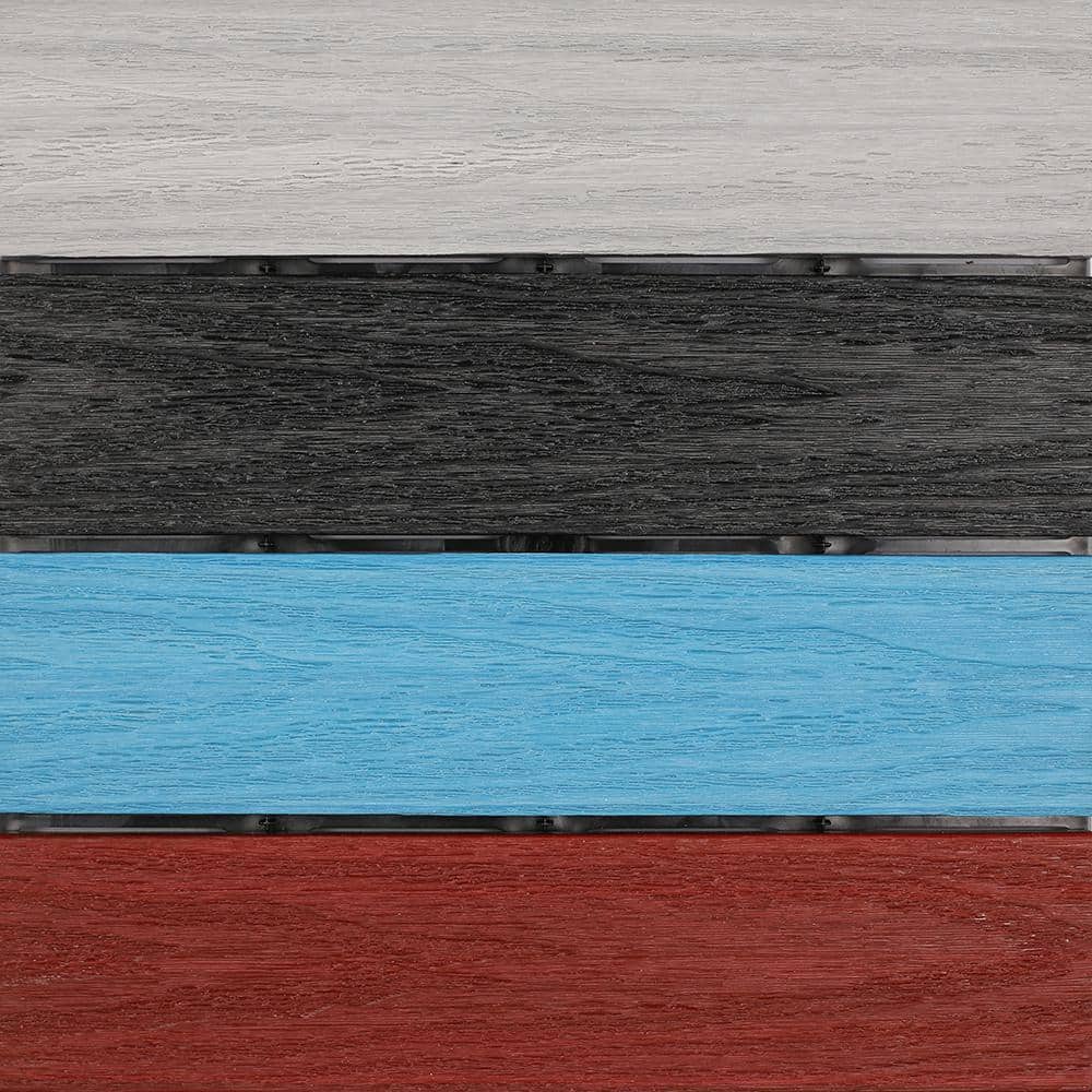 NewTechWood UltraShield Natural 1 ft. x 1 ft. Composite Quick Deck Outdoor Deck Tile in Mixed Rainbow (10 sq. ft. per Box)