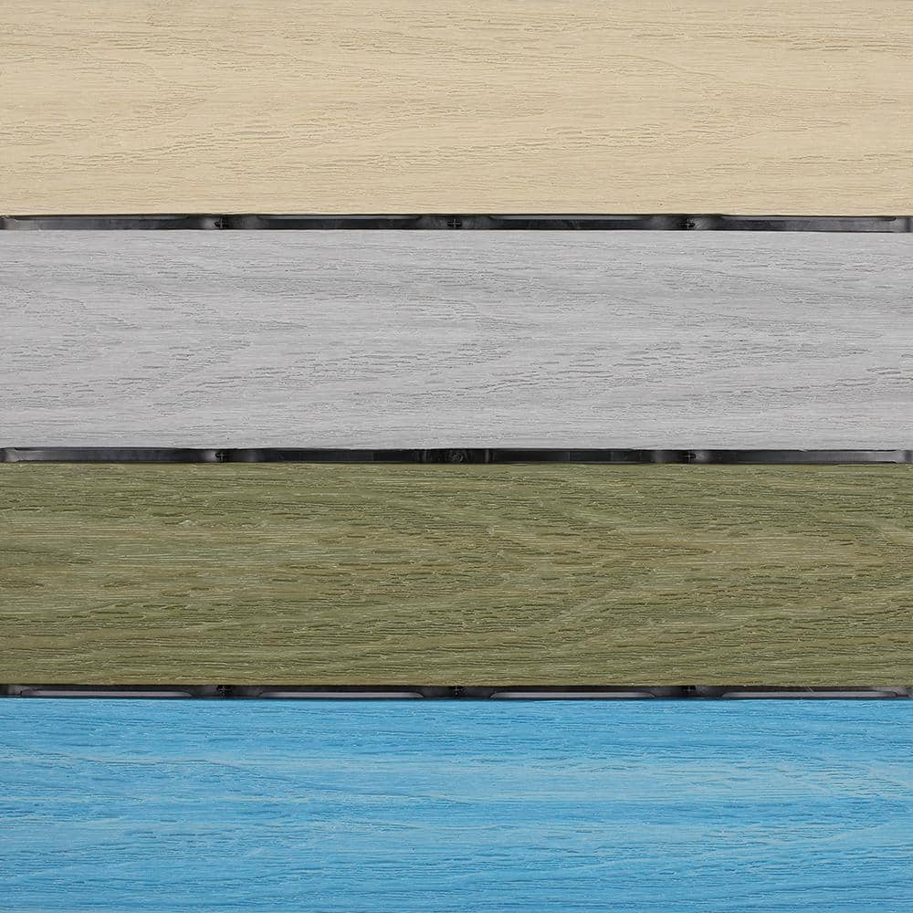 NewTechWood UltraShield Natural 1 ft. x 1 ft. Composite Quick Deck Outdoor Deck Tile in Mixed Rainbow (10 sq. ft. per Box)