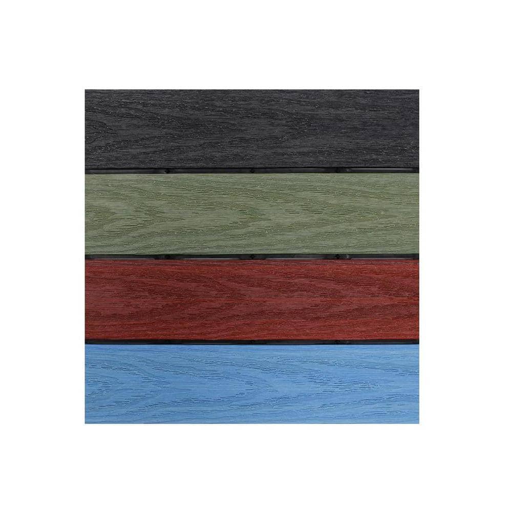 NewTechWood UltraShield Natural 1 ft. x 1 ft. Composite Quick Deck Outdoor Deck Tile in Mixed Rainbow (10 sq. ft. per Box)