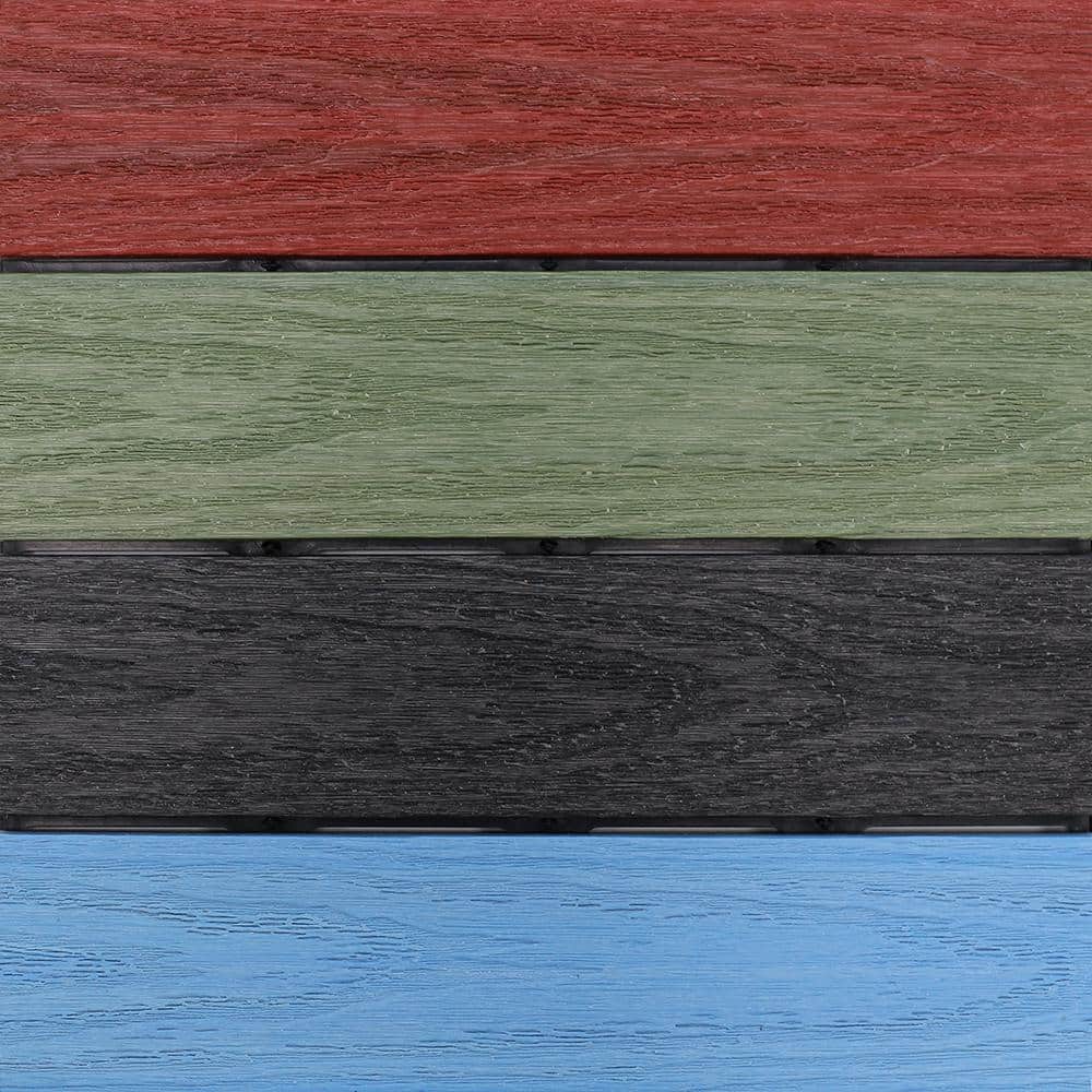 NewTechWood UltraShield Natural 1 ft. x 1 ft. Composite Quick Deck Outdoor Deck Tile in Mixed Rainbow (10 sq. ft. per Box)