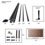 LH EP Complete Kit 6 ft. x 6 ft. Mocha WPC Composite Fence Panel w/Bottom Squared Holders and Post Kits (1 set)