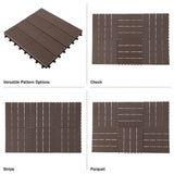 Pure Garden 0.97 ft. x 0.97 ft. Slate Composite Deck Tile in Mocha (30-Per Pack)