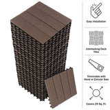 Pure Garden 0.97 ft. x 0.97 ft. Slate Composite Deck Tile in Mocha (30-Per Pack)